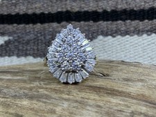 10K Gelbgold CZ Cluster Birne