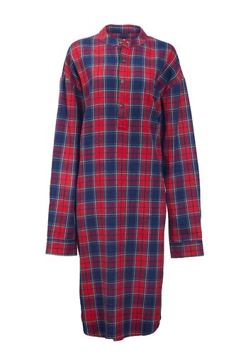 Herren flanell nachthemd rot - flanell,