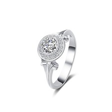 Solitaire Halo Cz Ring