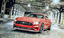 LEINWAND BILD XXL POP ART FORD MUSTANG GT AUTO ABSTRAKT GRAFFITI