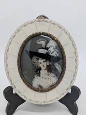 Lupenmalerei Herzogin von Devonshire Porträt Miniatur im ovalen Rahmen