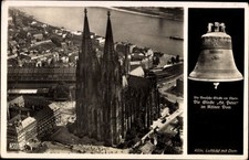 Ak Köln am Rhein, Luftbild Kölner Dom, Glocke St. Peter, Rhein,... - 4885987