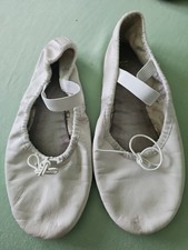 Bloch Ballettschläppchen Leder Größe 36 Ganze Sohle Weiß