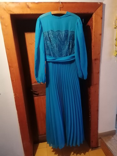 Blaues abendkleid 38 - abendkleid, gr.