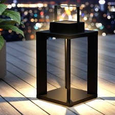 Metall Solar Laterne schwarz