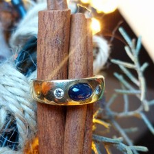GOLD Saphir Diamant Ring