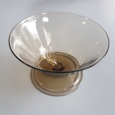 Orrefors Sandvik Glas Fußschale grau 1920 Antik Design GS 609 Tor Schussel