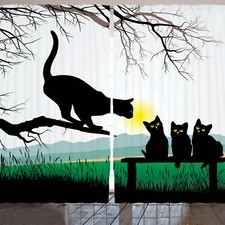 Katze Rustikale Gardine Mutter