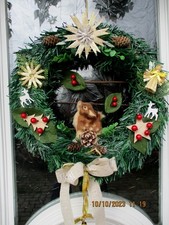 Kranz Türkranz Weihnachten Reh Kitz Fell Türdekoration  Kunsttanne Stern Stroh