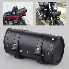 Motorrad Toolbag PU Leder Lenker Tasche Rolle Satteltasche Schwarz Für Harley XY