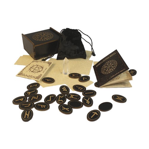 Runensteine set aus - aus, holz