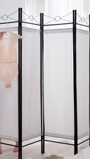 Raumteiler Paravent Tectake 4-tlg. Blickschutz 160 x 2,5 x 180 cm, weiß-schwarz