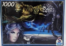 Schmidt Puzzle Vintage Frau mit Leopard Träumereien 1.000 Teile