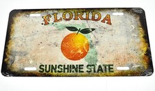 USA Florida Orange Sunshine State Nummernschild License Plate Deko Blechschild