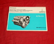 Ersatzteilliste DEUTZ Motor B / F 8 L 413 , V8 Zylinder Dieselmotor , Magirus