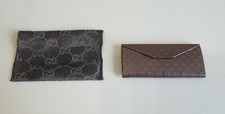  Orginal Gucci-Brillenetui-Braun -Leder-mit Staubbeutel- zu Box faltbar !