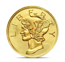 Mercury Gold Dime Round .9999