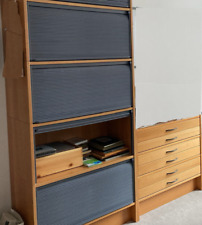 IKEA Effektiv Büro Möbel: Rollo Schrank Regal Sockel altes Buche Furnier dunkel