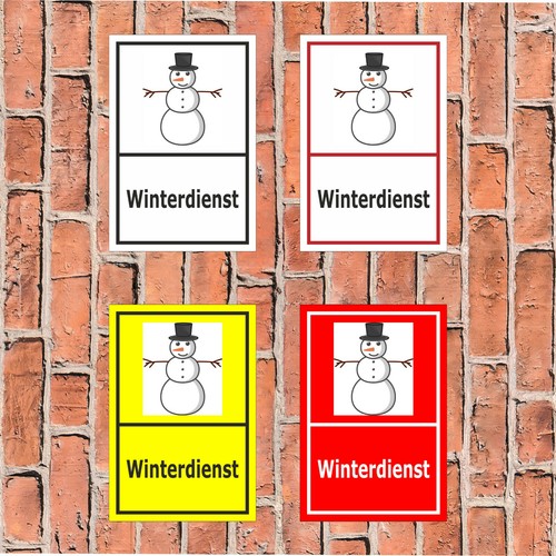 Schild winterdienst schneemann - schild,