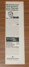 Seltene Werbung MOTORFLUG GMBH USA Bell Jet Ranger Helikopter 1971