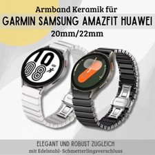 Keramik Armband für Garmin Samsung Huawei Amazfit Watch ✅ 20mm 22mm Metall