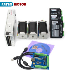 【DE】3 Axis Nema23 Schrittmotor 112mm +CW5045 Treiber USB Mach3 CNC Steuerung Kit