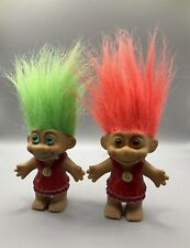Die Trolls / Troll Zwillinge / Rot & Grünes Haar / 1990 / 15cm