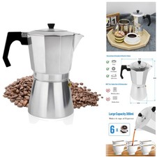 Espressokocher 6 Tassen Aluminium Mokkakanne italienischer Kaffee Maker mit t...