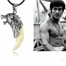 Schmuck Herren Männer Wolfzahn Wolfkopf Halskette lederkette Kette-Anhänger DE