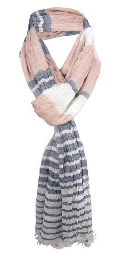 Schal lachs blaugrau beige - in,