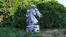 Steinfigur büste pferde - steinfigur,