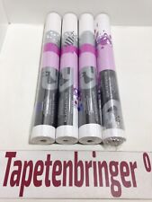 Papiertapete P+S  4x 05672-40 (4Rollen) Kindertapete Streifen Weiß Lila Grau