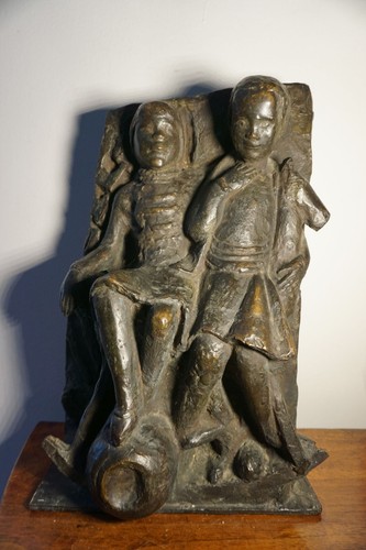 Alte bronze figur kinder - bronze,