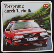 Werbe Aufkleber - Audi Quattro - 11x11cm - Auto KFZ - Vintage 80er 90er