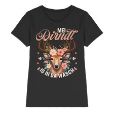 Mei Dirndl is in da Wäsch Damen T-Shirt | Lustiges Trachtenshirt Wiesn Volksfest