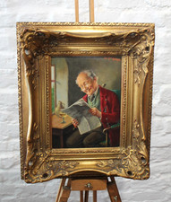 Otto Kirchner 1887-1960 Gemälde Öl mit Rahmen   Lesender