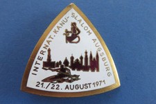 Kanu Slalom Augsburg 1971   50 x 50 mm     Abzeichen  Anstecknadel