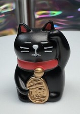 Japan Art Sammelfiguren Lucky Cat Glücksbringer MANEKI NEKO Harz 4 cm Schwarz