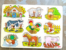 Soundpuzzle Bauernhof, mit Tierstimmen, | goki | 30 x 21 x 1,6 cm, Holz, 8 Teile