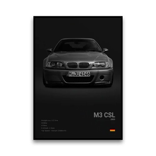 Bmw e46 csl car poster - bmw,