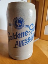 Bierkrug Brauerei Goldene Gans 1 L Steinzeug, leicht beschädigt