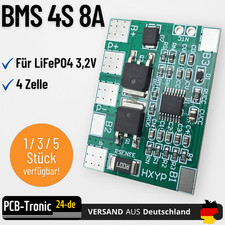 BMS 4S 8A Schutzmodul für LiFePO4 3,2V Lithium-Eisen-Phosphat Batterie PCB DE