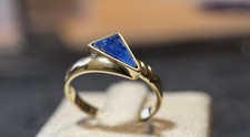 8 Karat Gelbgold Ring Lapislazuli Dreieck Gelbgold 333 Gr. 57