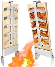 2X Räucherbrett Grillbretter Flammlachsbrett Zedernholzbrett mit Stabiler