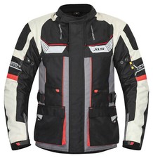 XLS Motorrad Textiljacke Tourenjacke Textil Motorradjacke Grau Beige Gr.  S-8XL