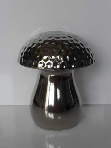 Deko figur pilz silber - figur, xl