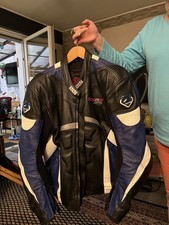 Motorradkombi Blau Schwarz 56