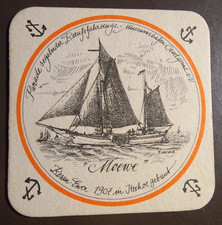 Bierdeckel Hamburg Astra Moewe 1907 in Itzehoe gebaut Schiffe