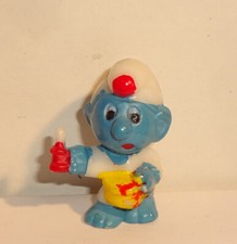 SCHLAFMÜTZE SCHLUMPF *rote Farbe am Topf* E. D. D. S. Schlümpfe 1983 ORIGINAL