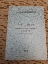 NVA DV A 040/1/869 FUNKGERÄT RFT SEG 100D  WARTUNG/REPARATUR,ROBOTRON